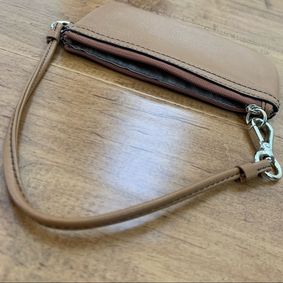 Calvin Klein Tan Pebbled Wristlet (EUC) - Picture 3 of 5